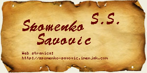 Spomenko Savović vizit kartica